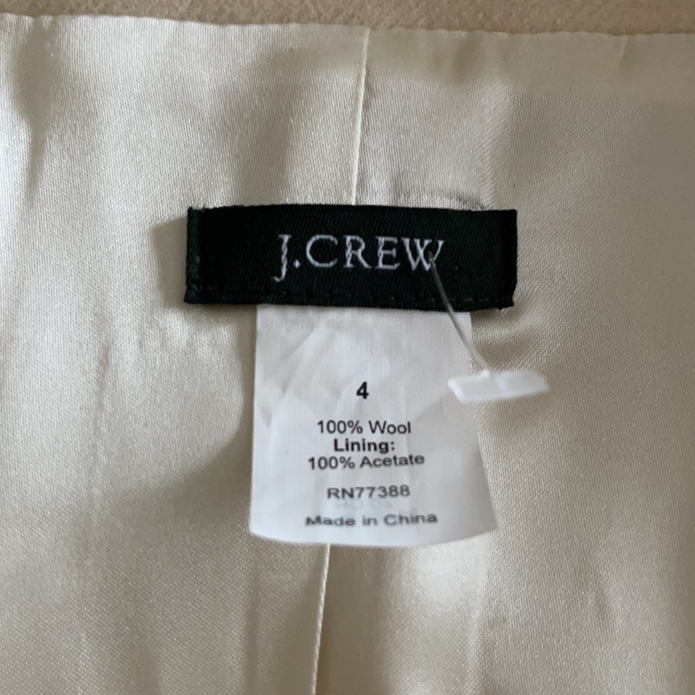 NWT J. Crew Lexington Wool Blazer Cream Yellow Trim Preppy Equestrian Size 4 - Picture 7 of 16